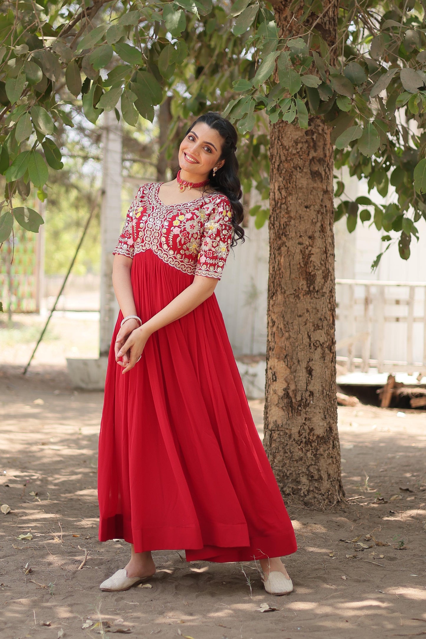 Designer Gown with Sequins work