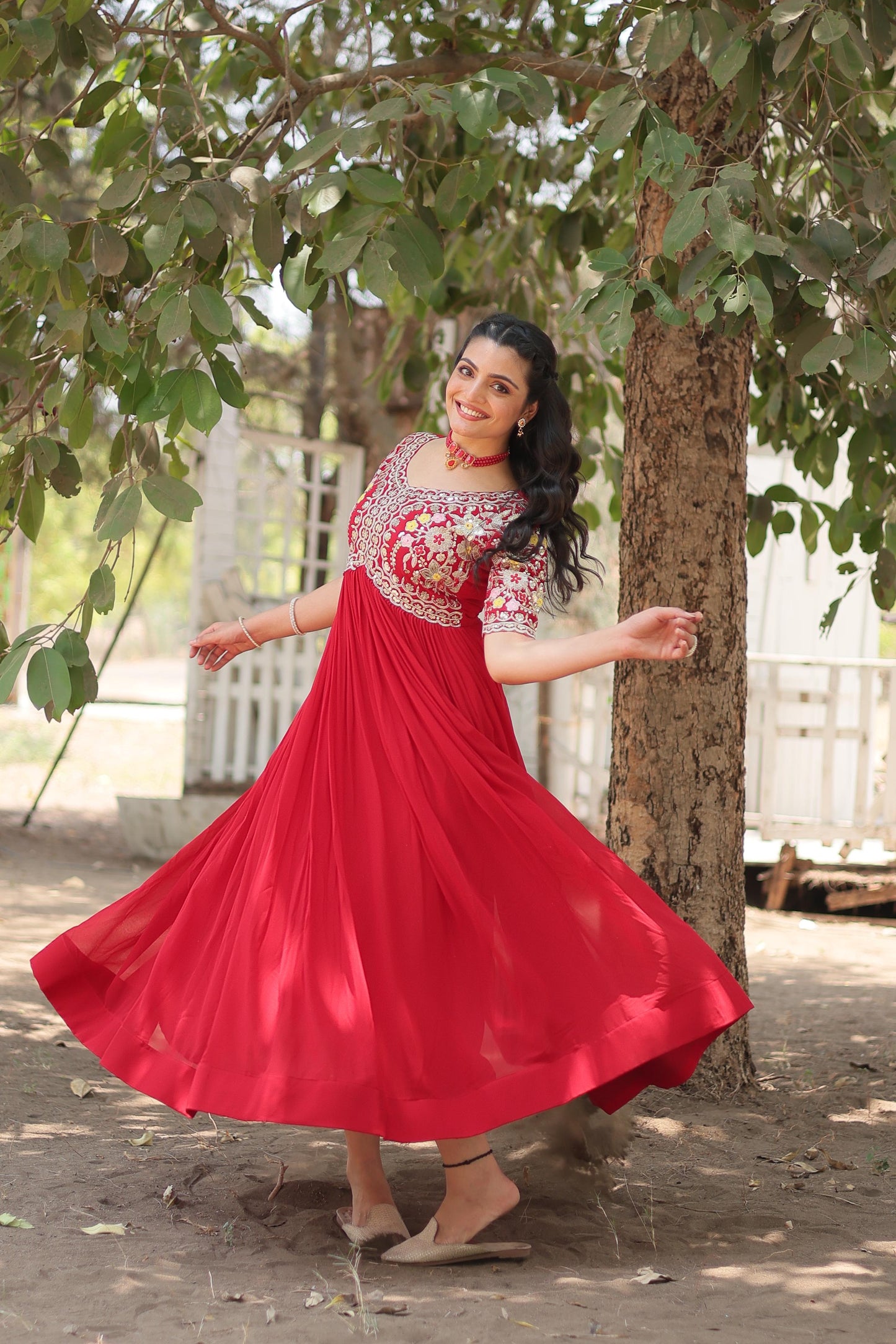 Designer Gown with Sequins work