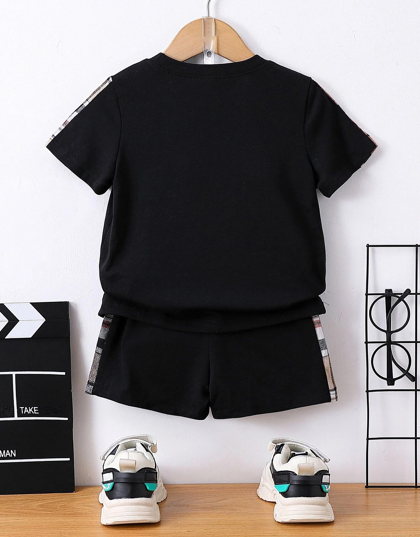 Black t-shirt and short combo