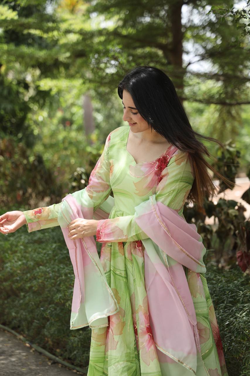 Pista Color Designer Anarkali Suit