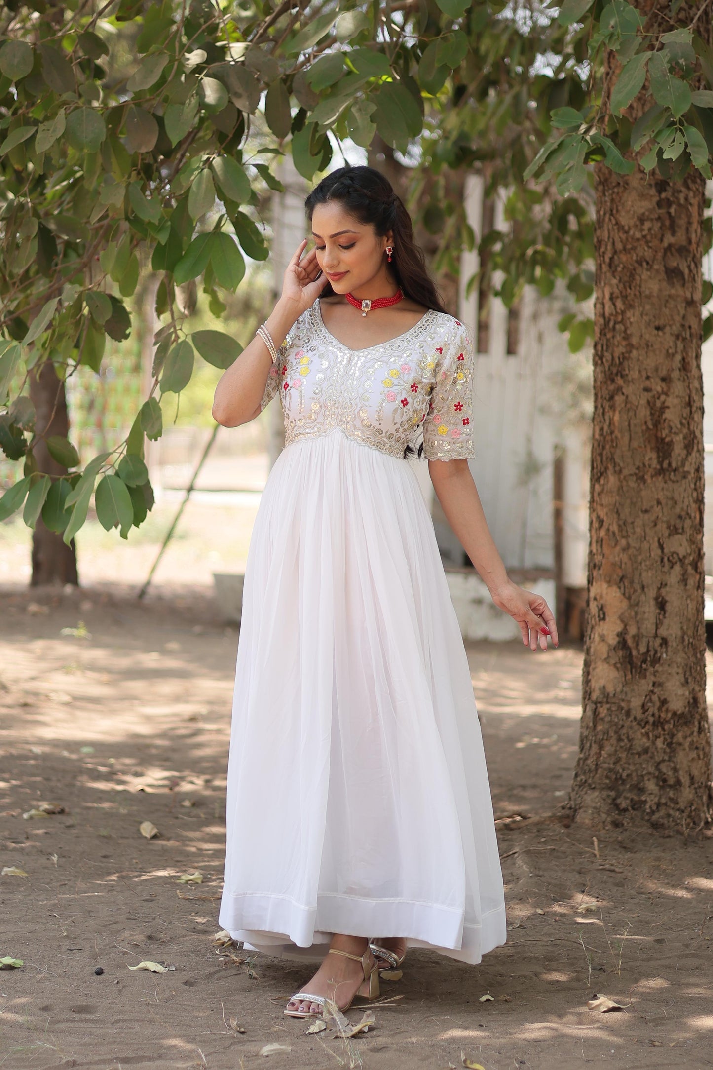 Designer Gown with Sequins work
