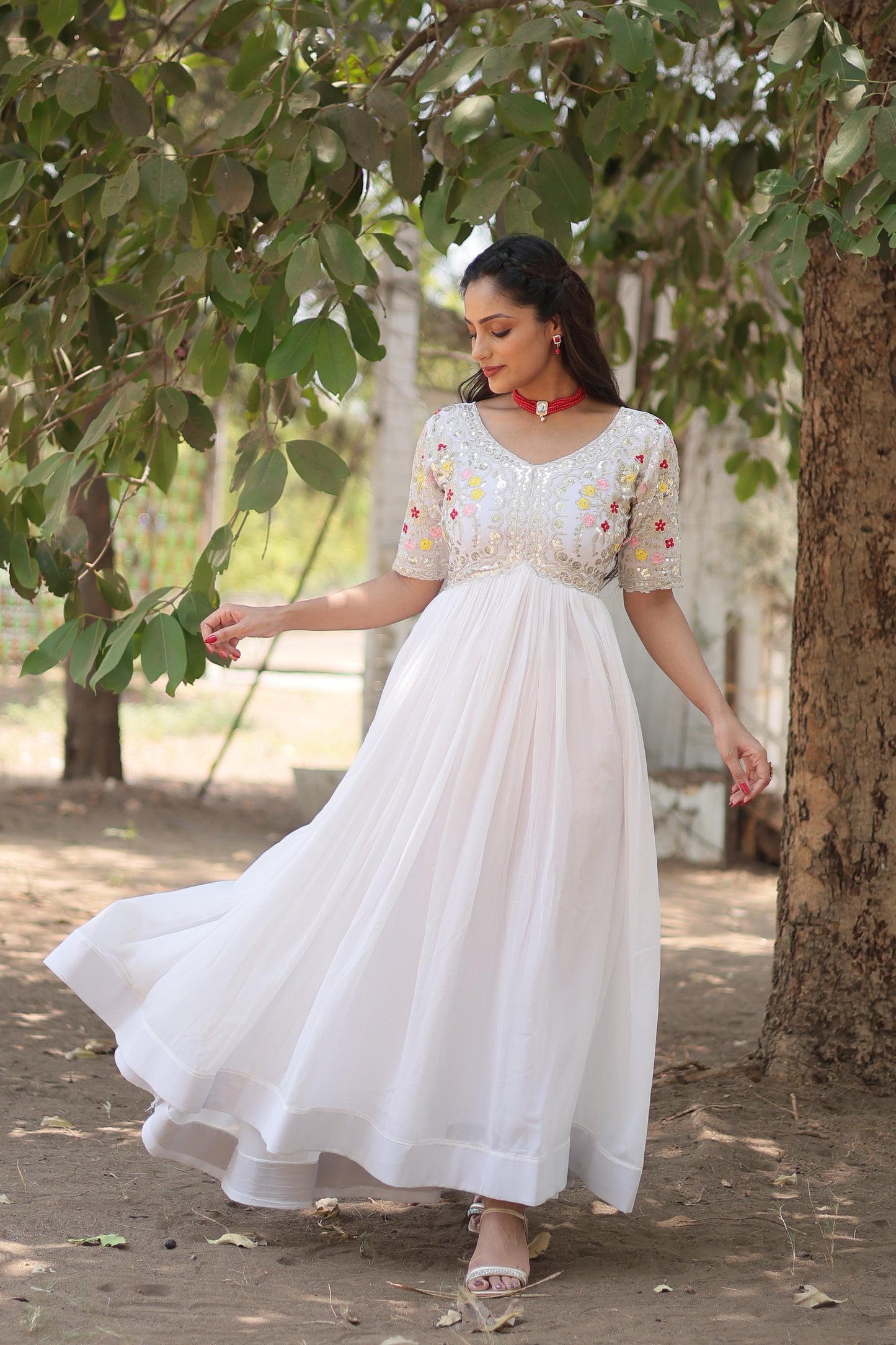 Designer Gown with Sequins work
