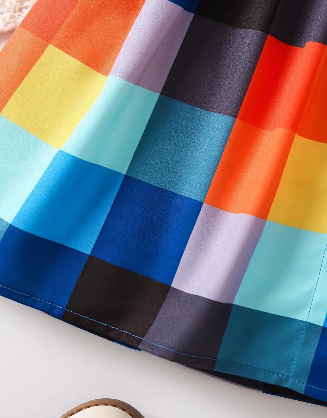 Multi Color Young Girl Collar Frock