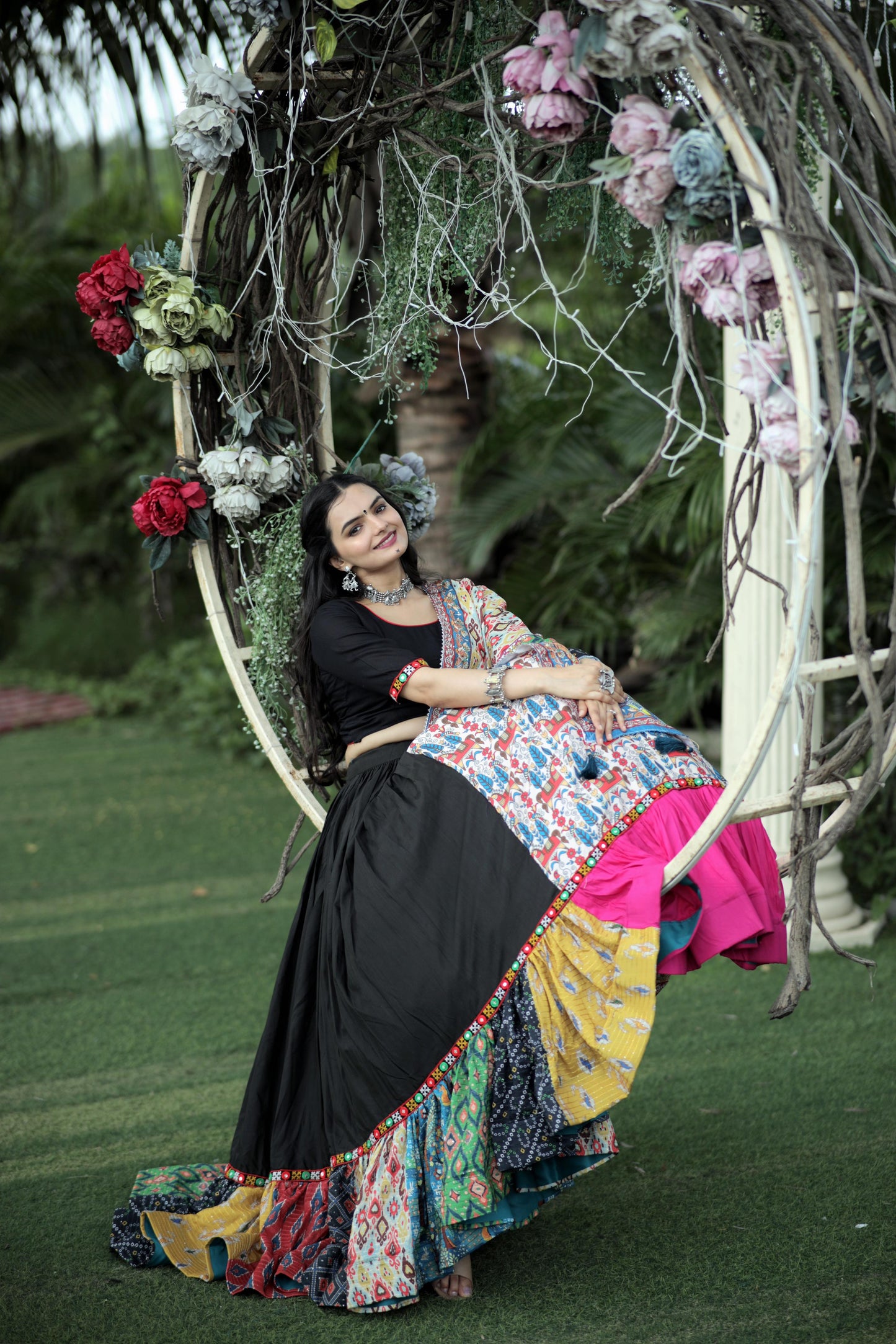 Black With Multi color Lehenga Choli