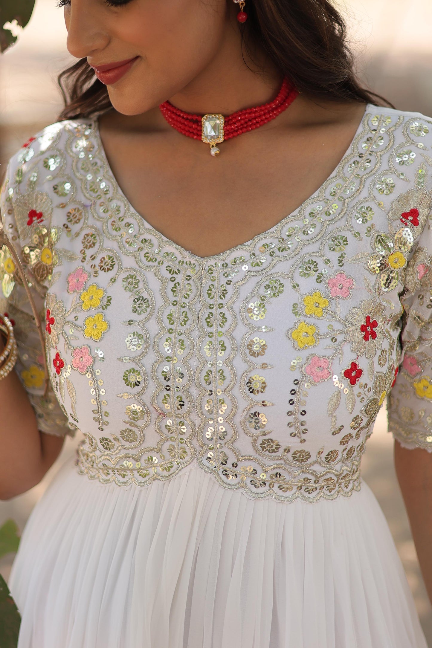 Designer Gown with Sequins work