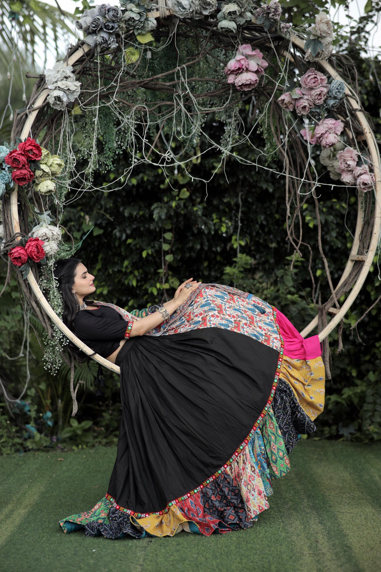 Black With Multi color Lehenga Choli