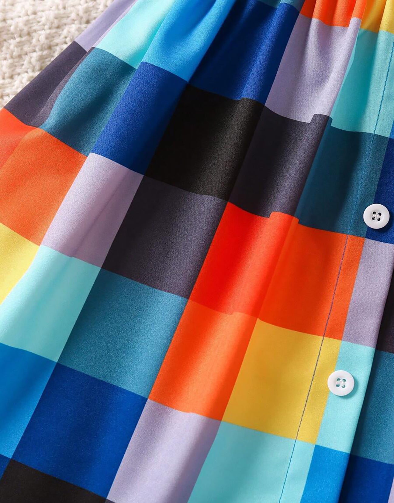 Multi Color Young Girl Collar Frock