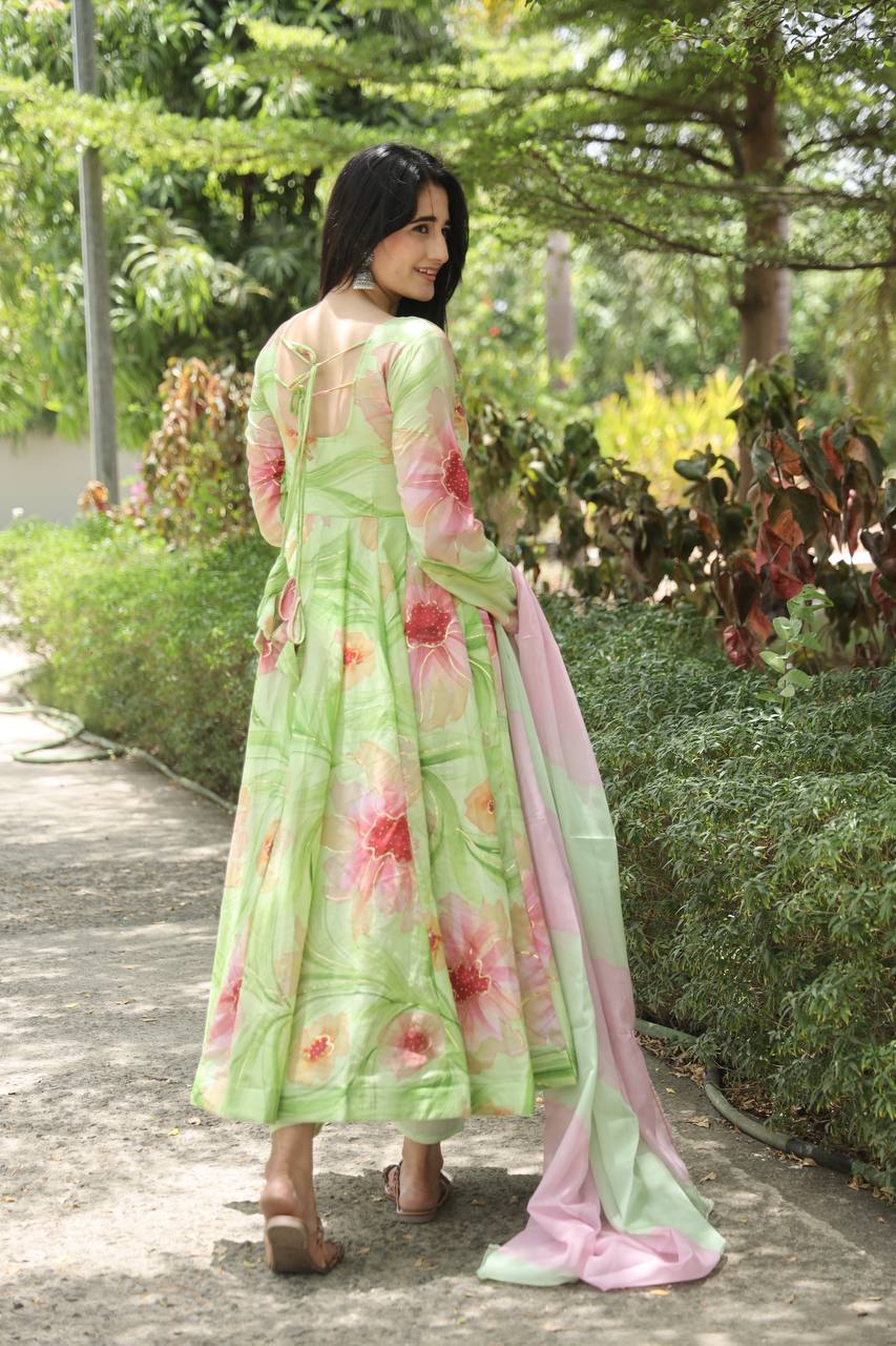 Pista Color Designer Anarkali Suit