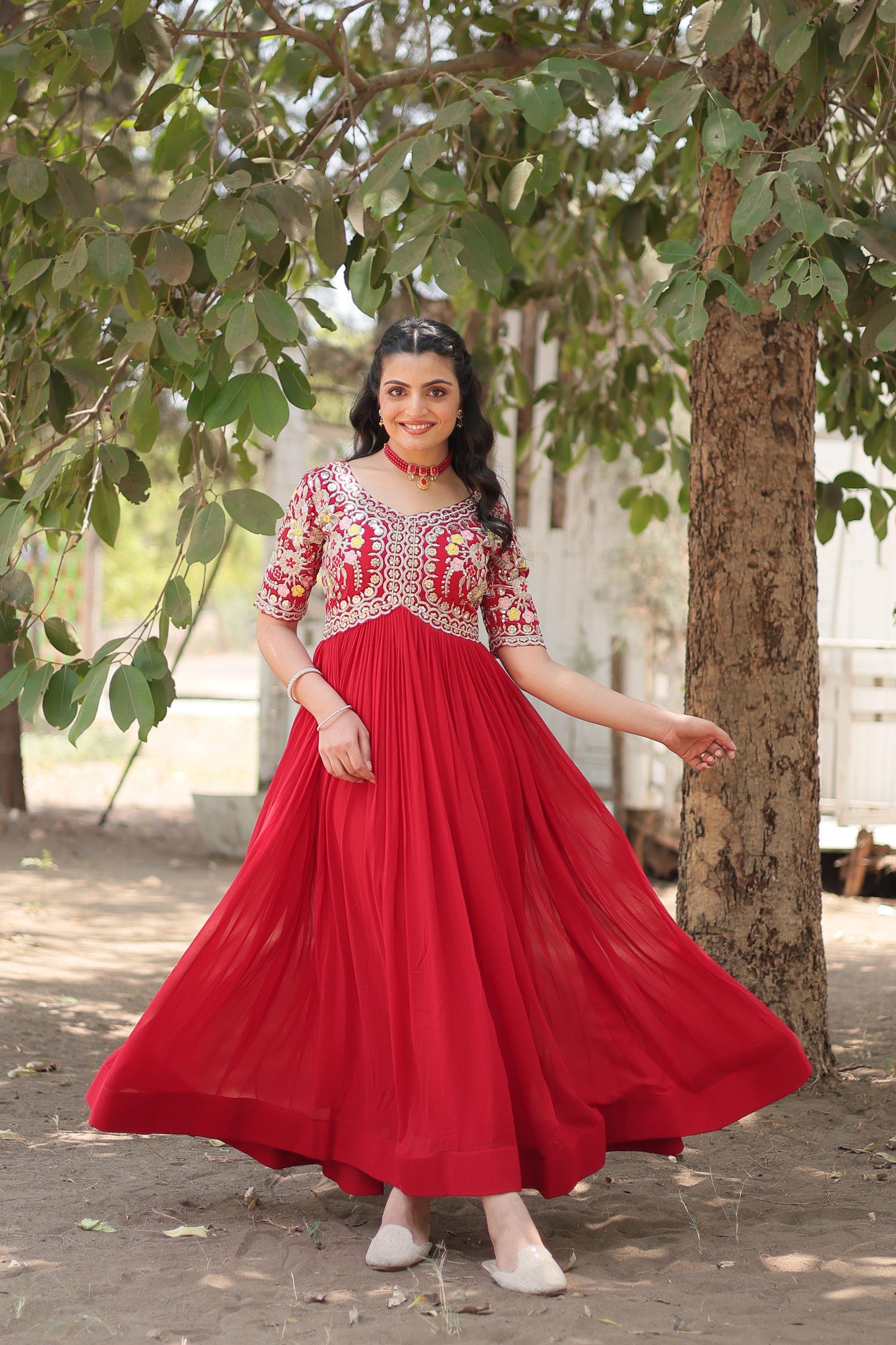 Designer Gown with Sequins work