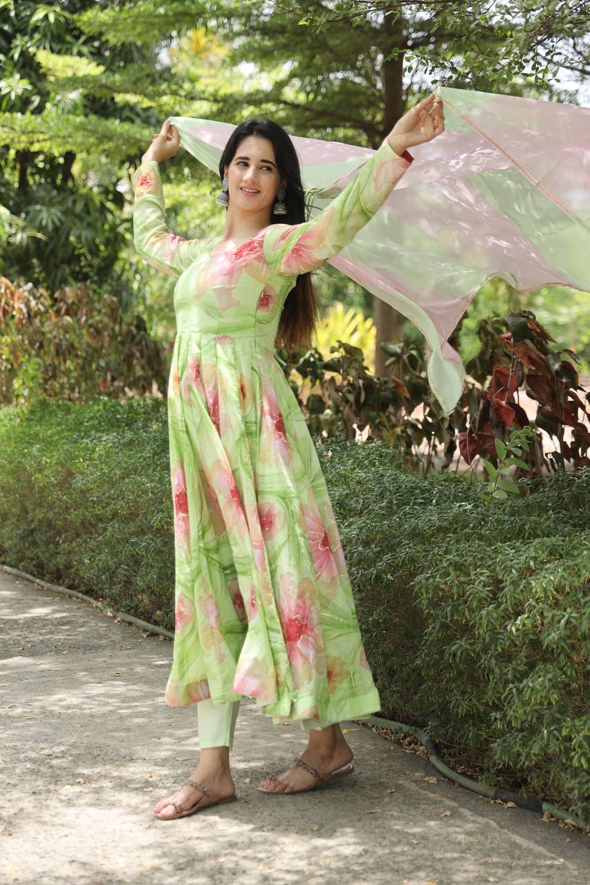Pista Color Designer Anarkali Suit