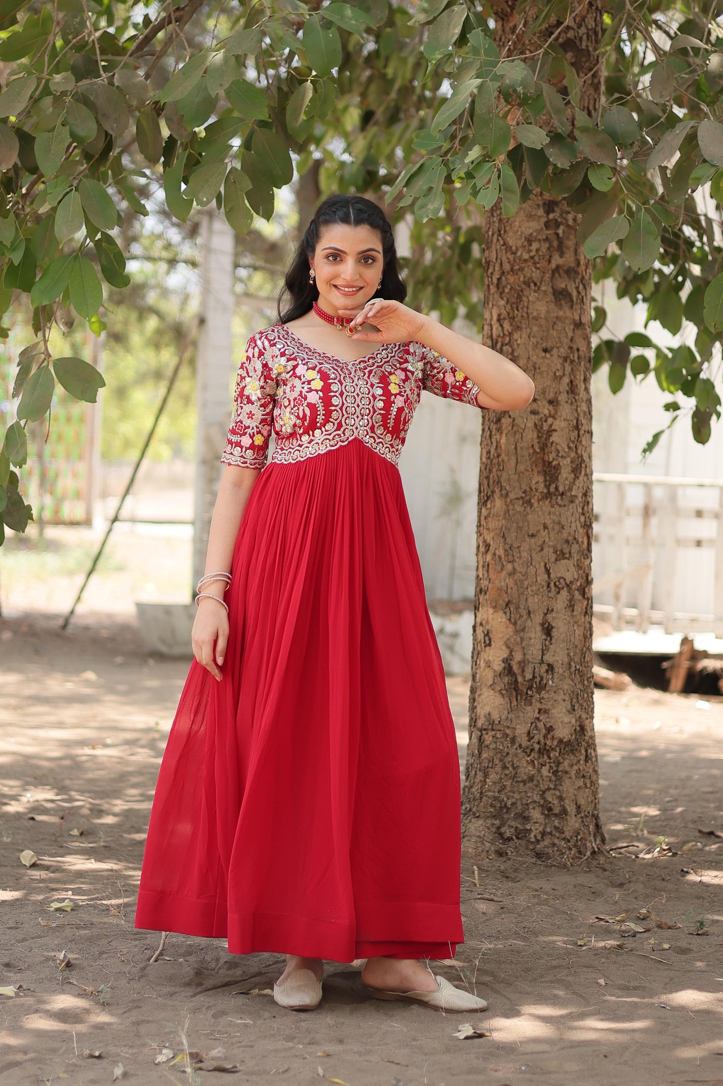 Designer Gown with Sequins work