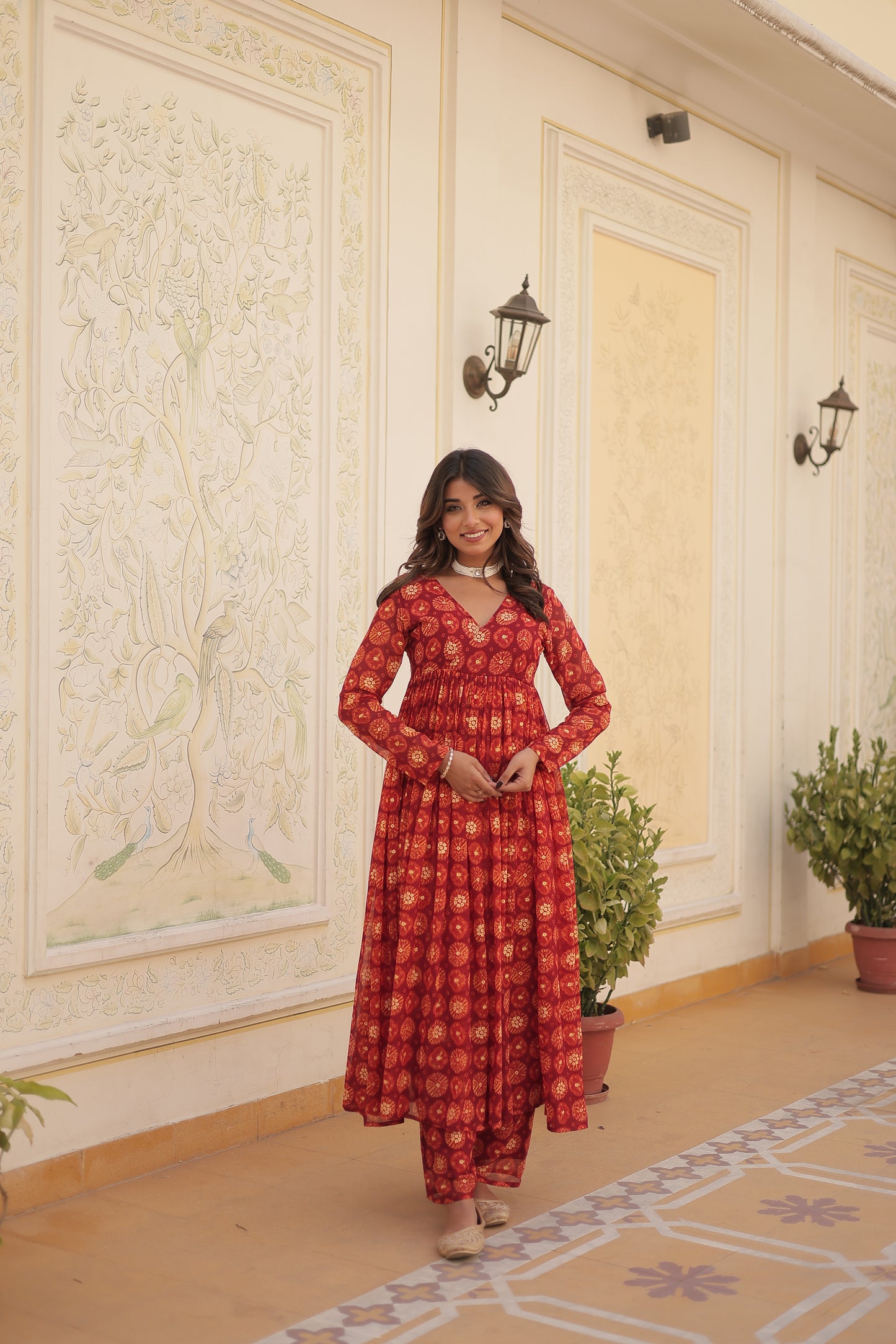 Designer Georgette With Print Multi Kurti & Plazzo