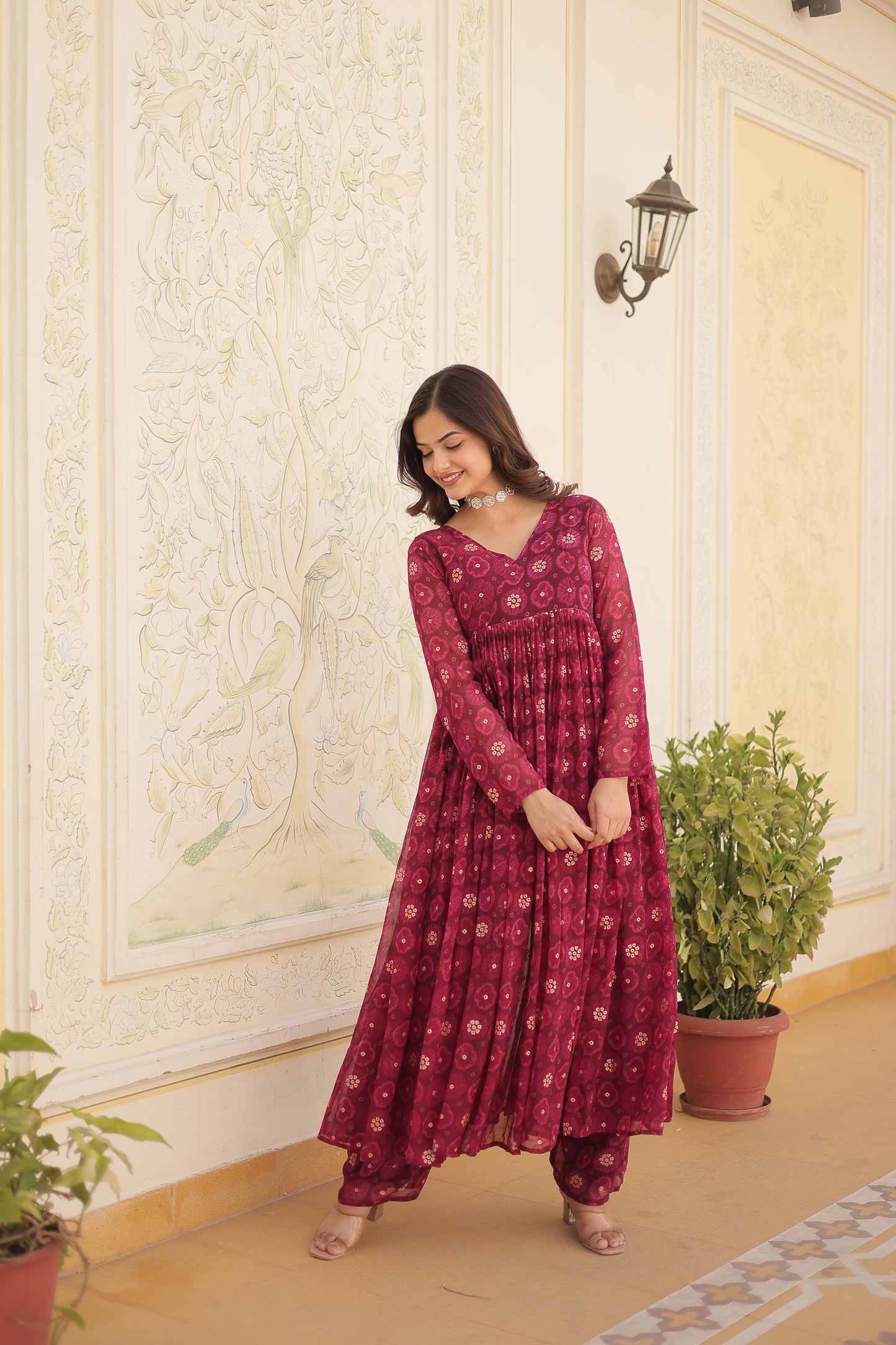 Designer Georgette With Print Multi Kurti & Plazzo