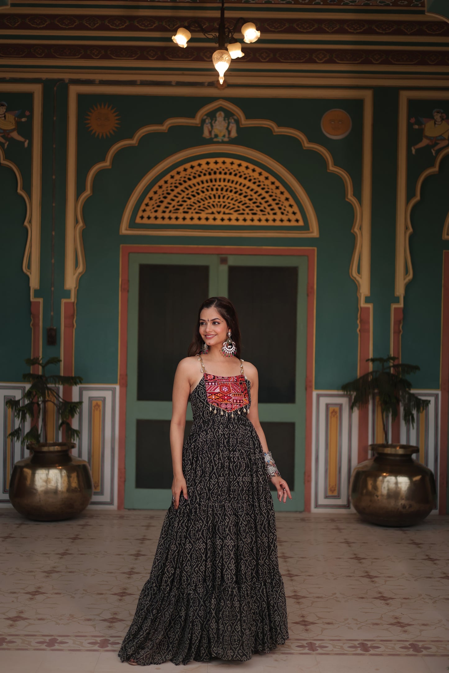 Bandhani Printed Georgette Gown