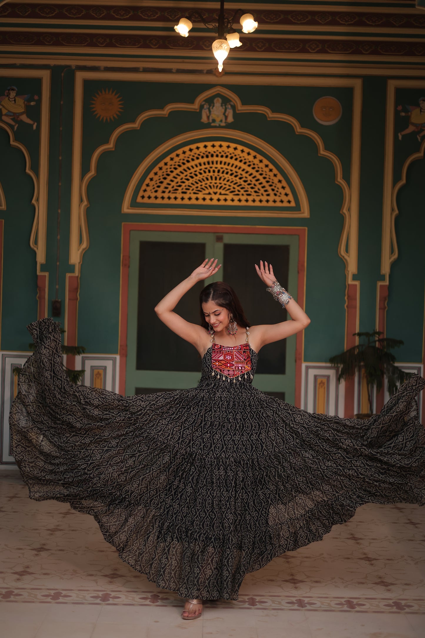 Bandhani Printed Georgette Gown