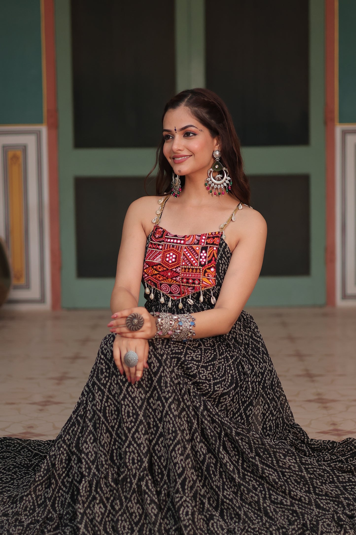 Bandhani Printed Georgette Gown