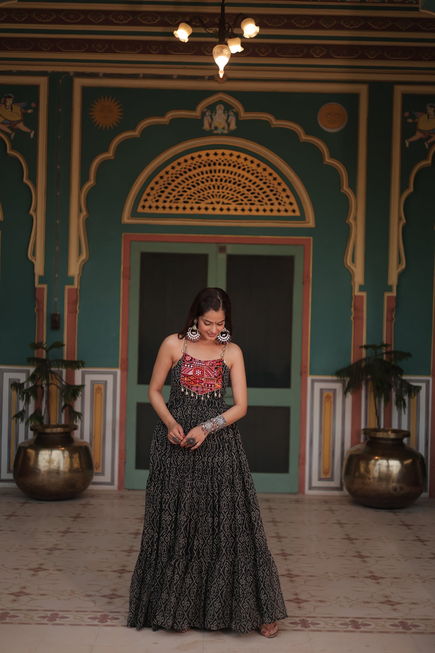 Bandhani Printed Georgette Gown