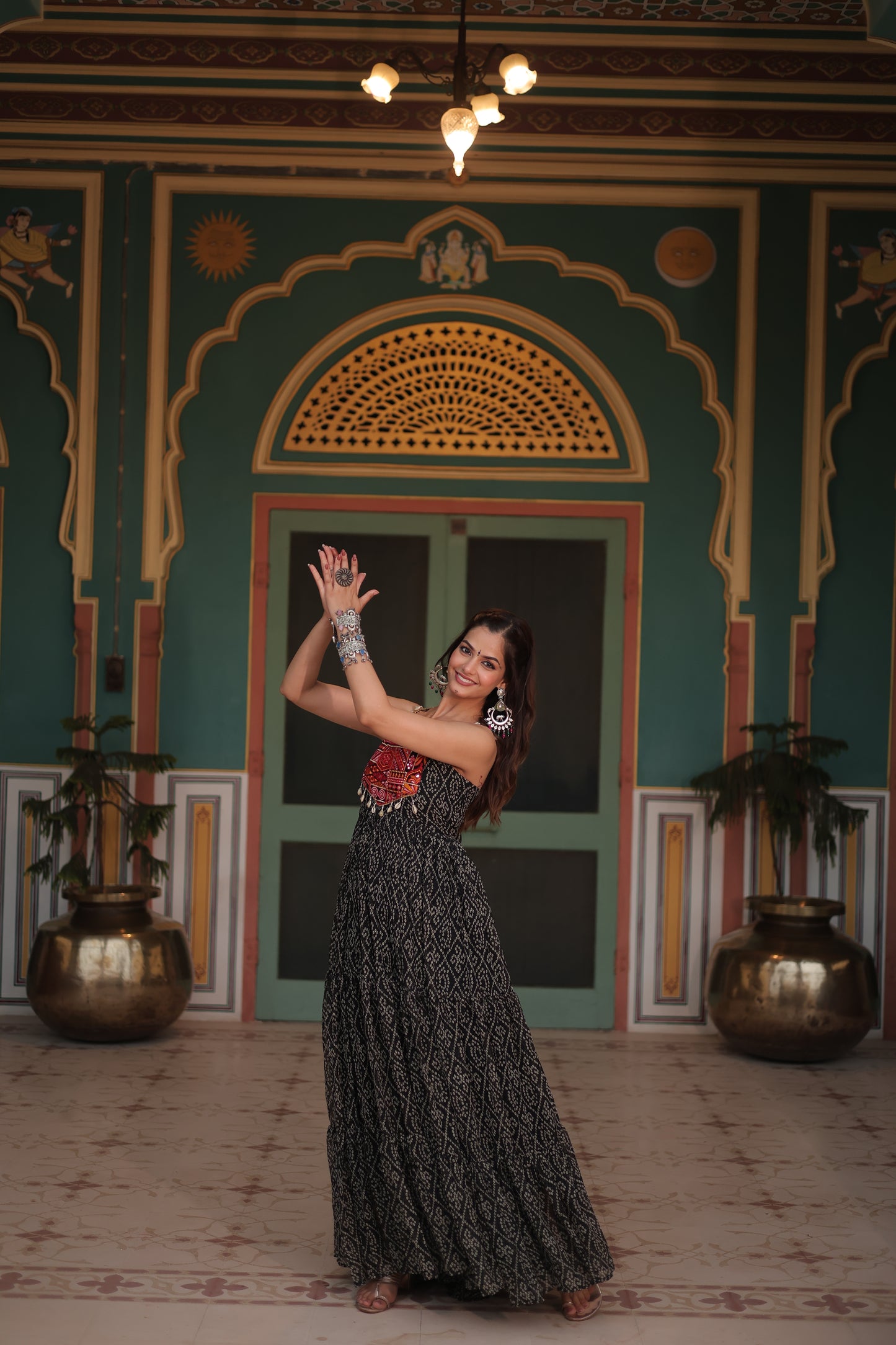 Bandhani Printed Georgette Gown