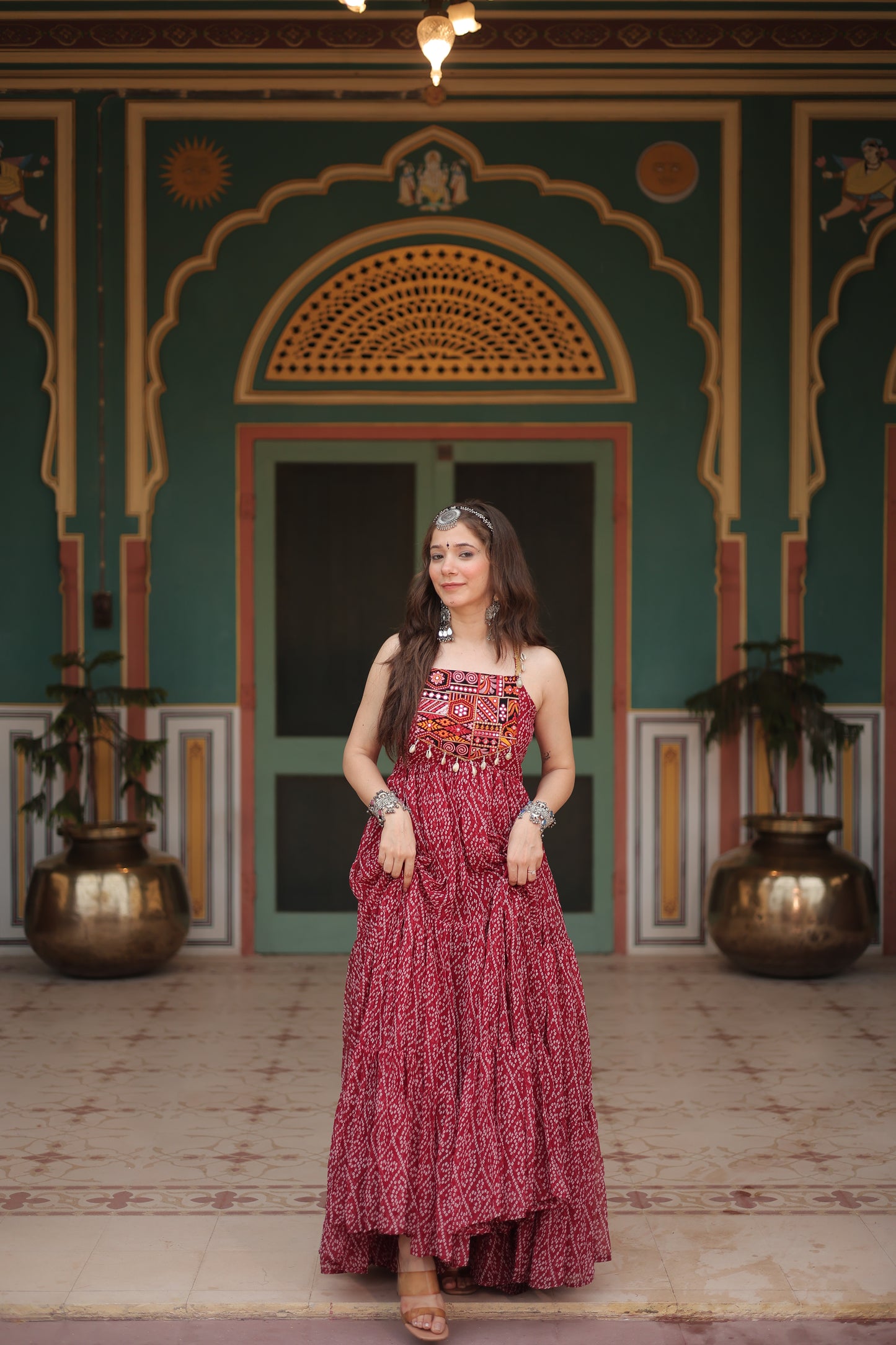 Bandhani Printed Georgette Gown