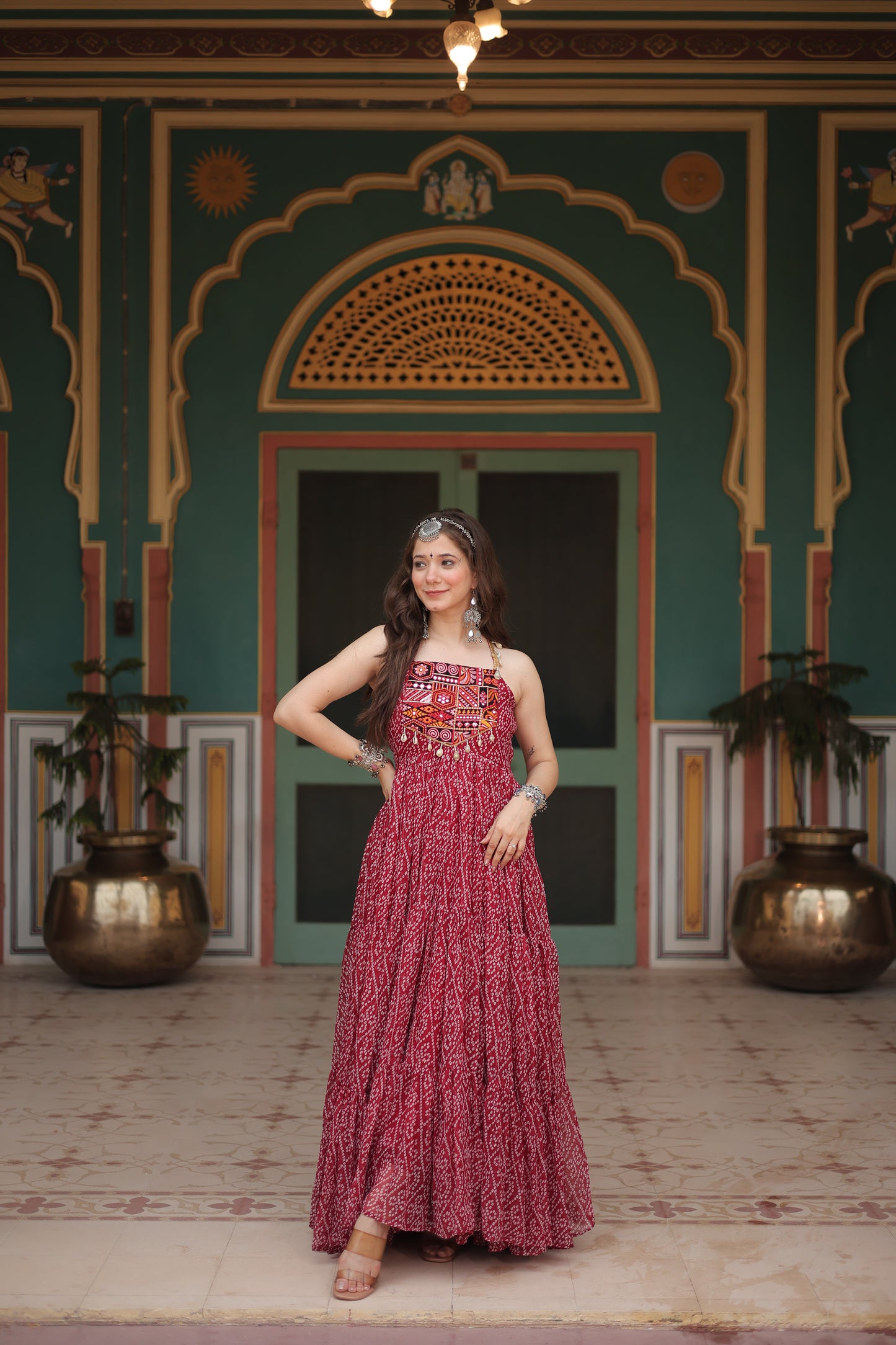 Bandhani Printed Georgette Gown