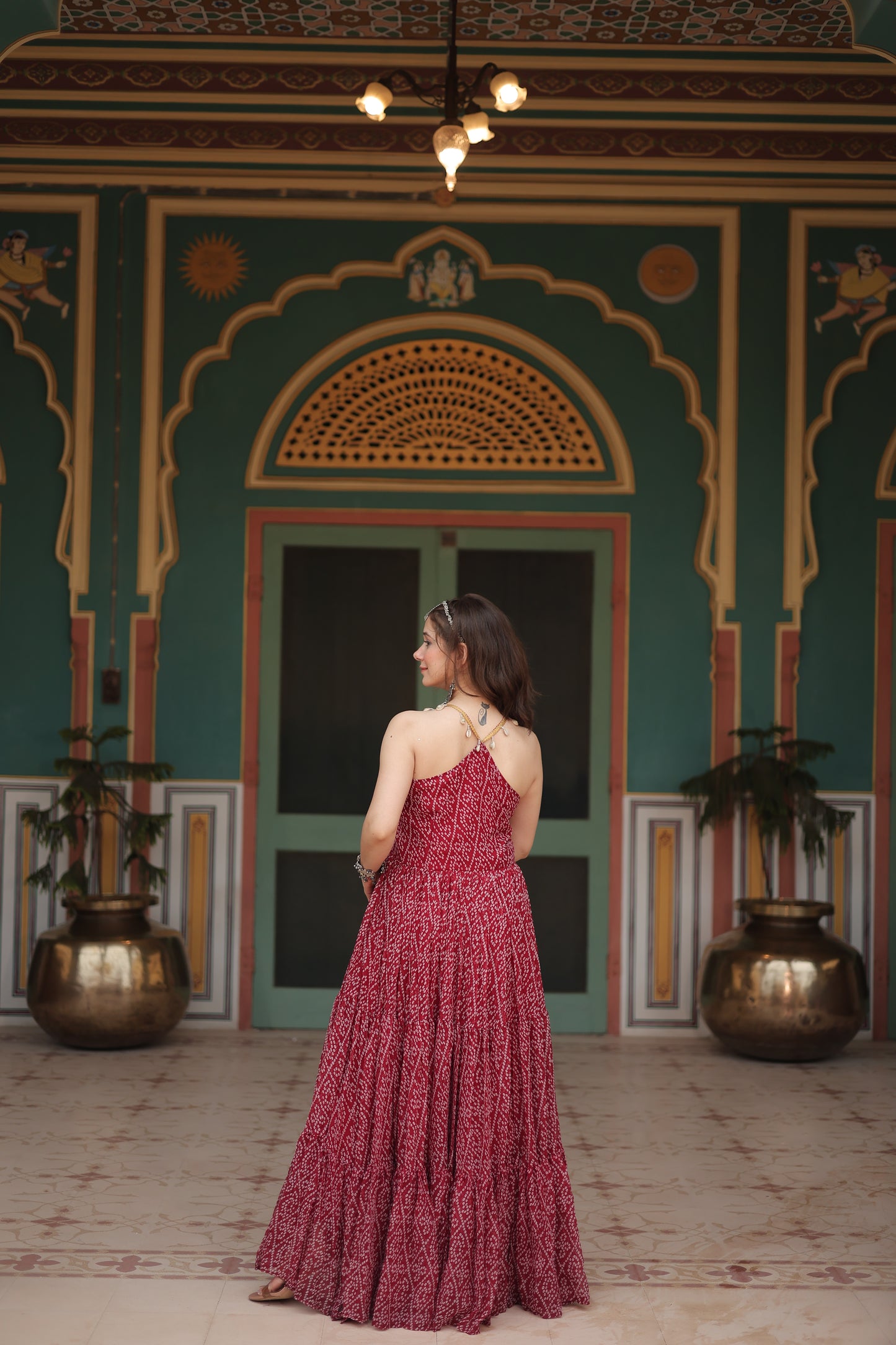 Bandhani Printed Georgette Gown