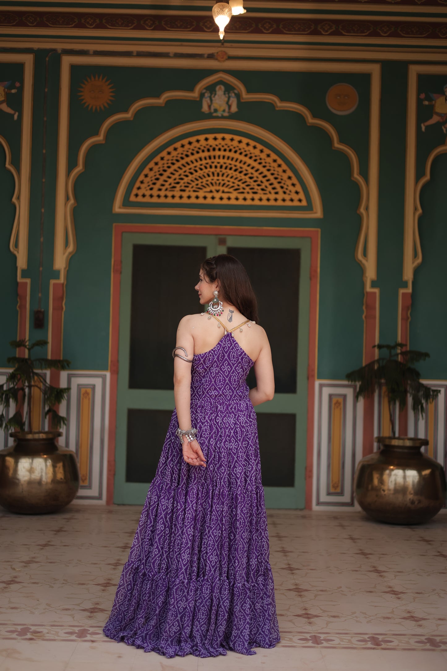 Bandhani Printed Georgette Gown