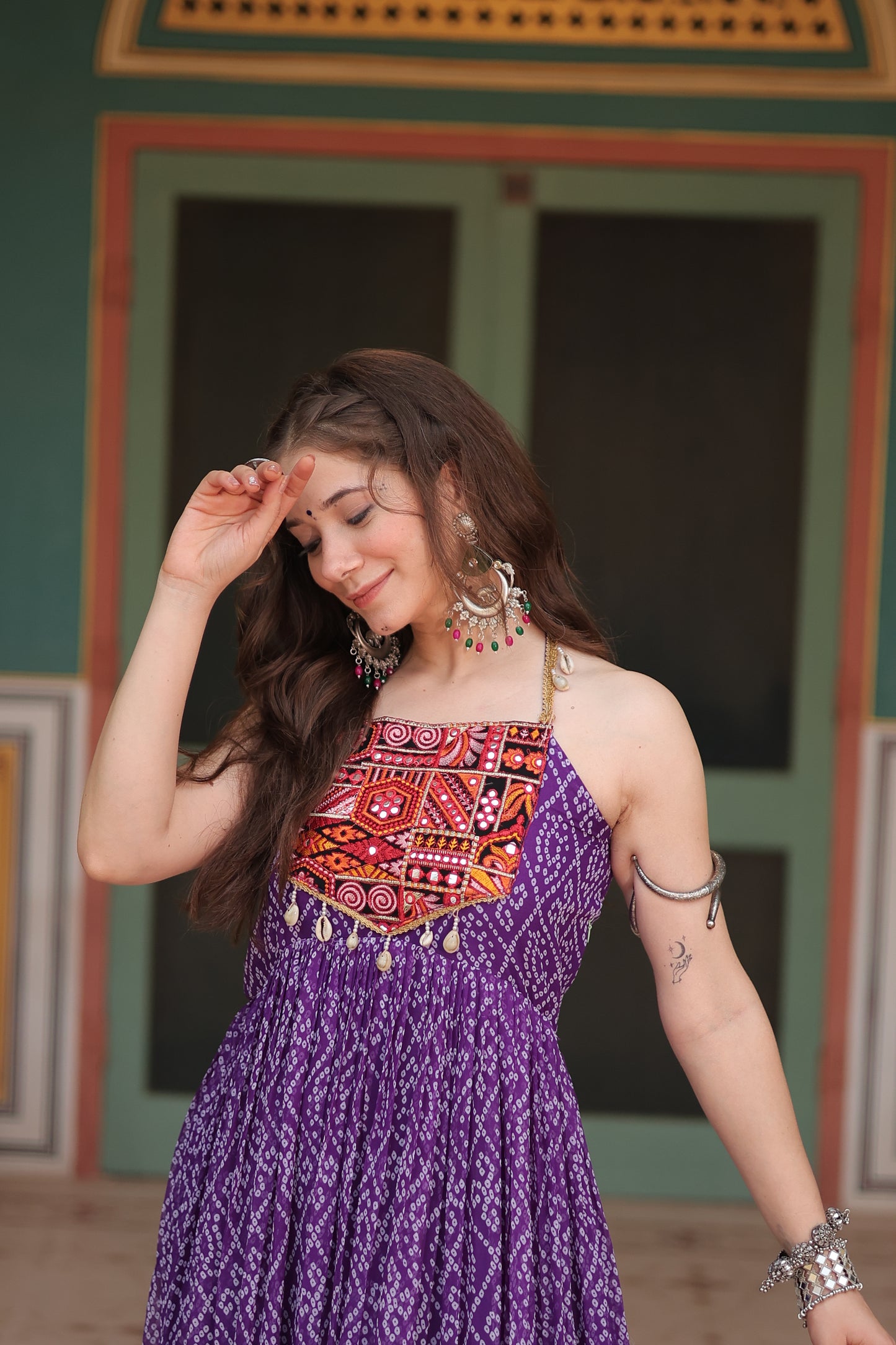 Bandhani Printed Georgette Gown