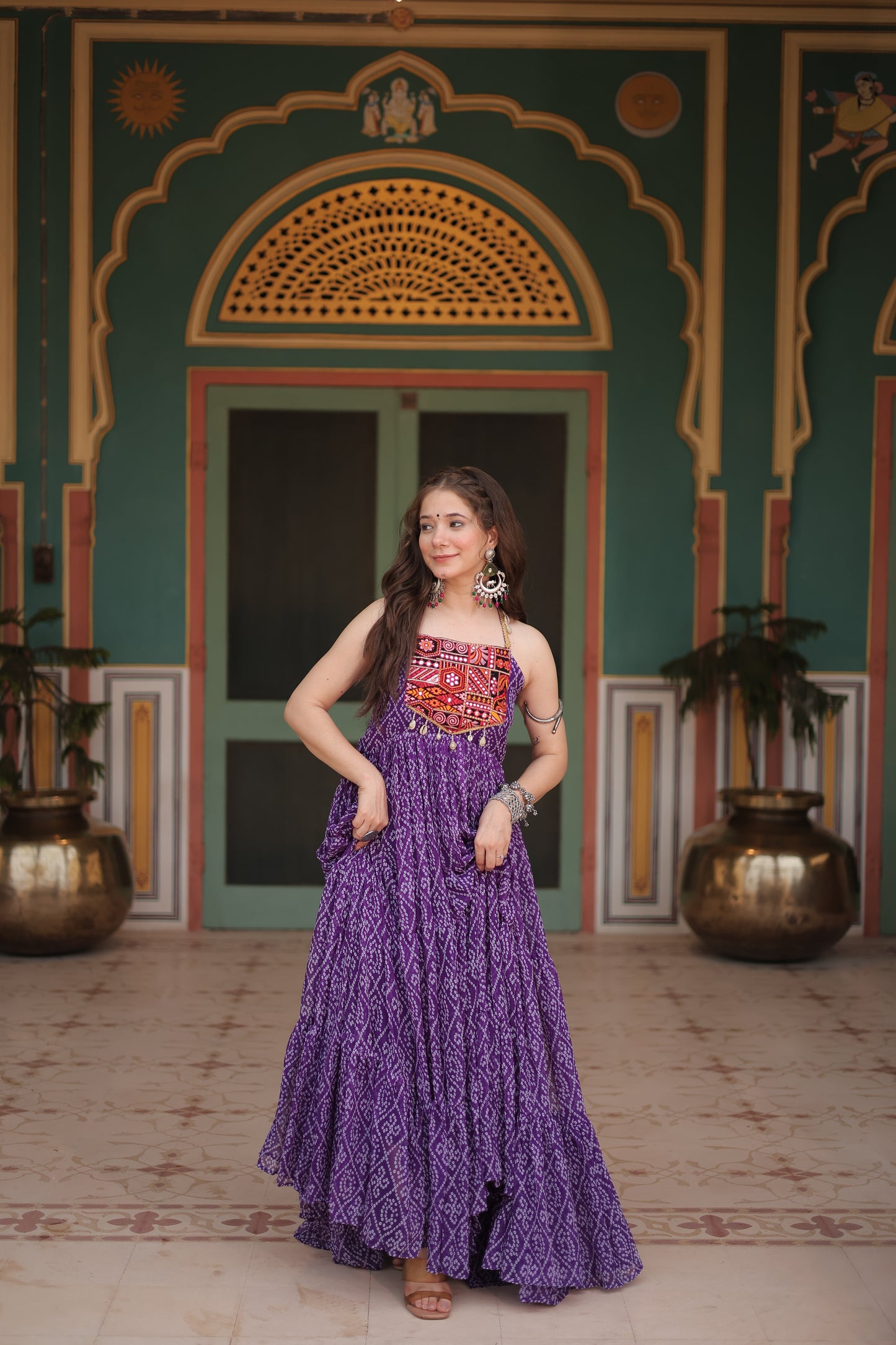 Bandhani Printed Georgette Gown