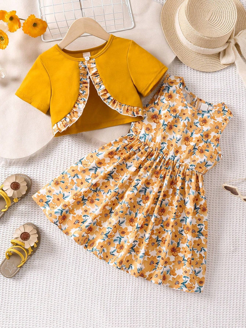 Girls Floral Print Dress for Kids