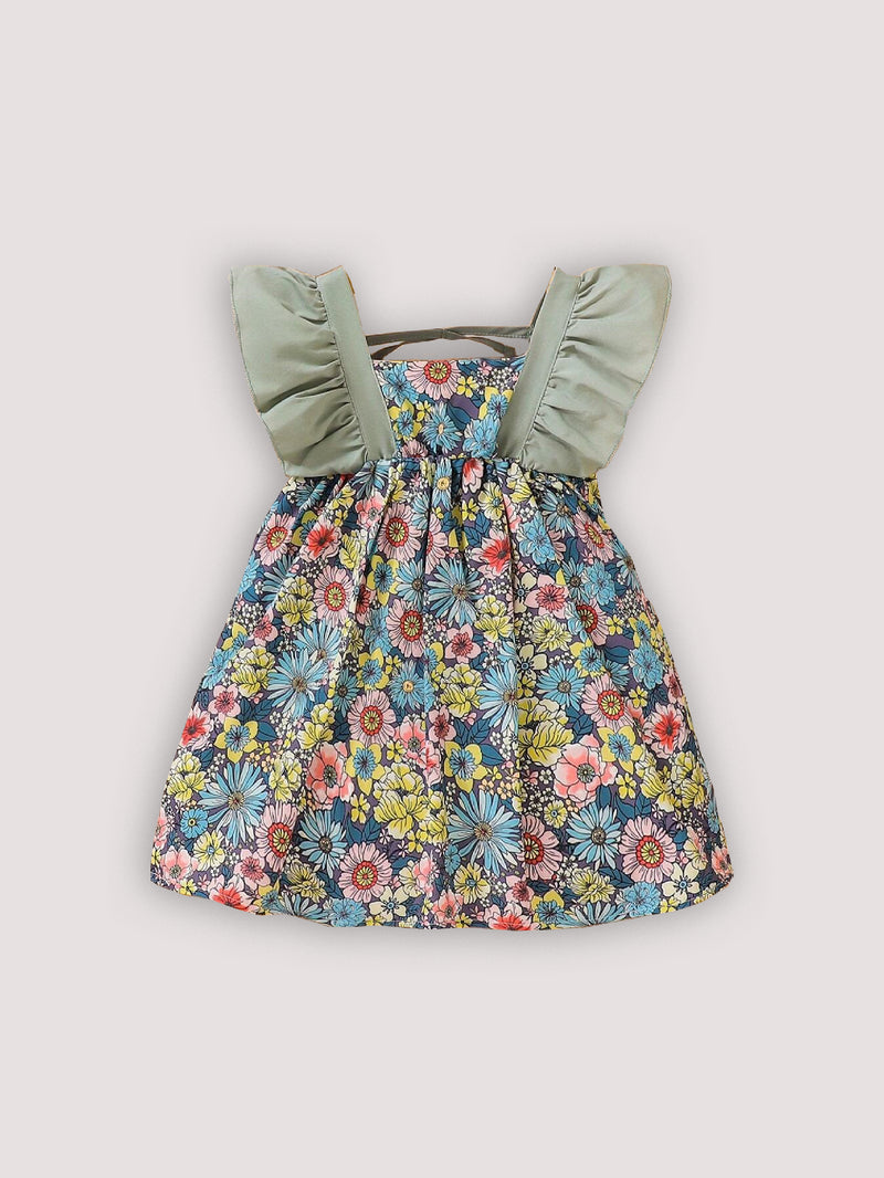 Girl Summer Patchwork Ruffle flower