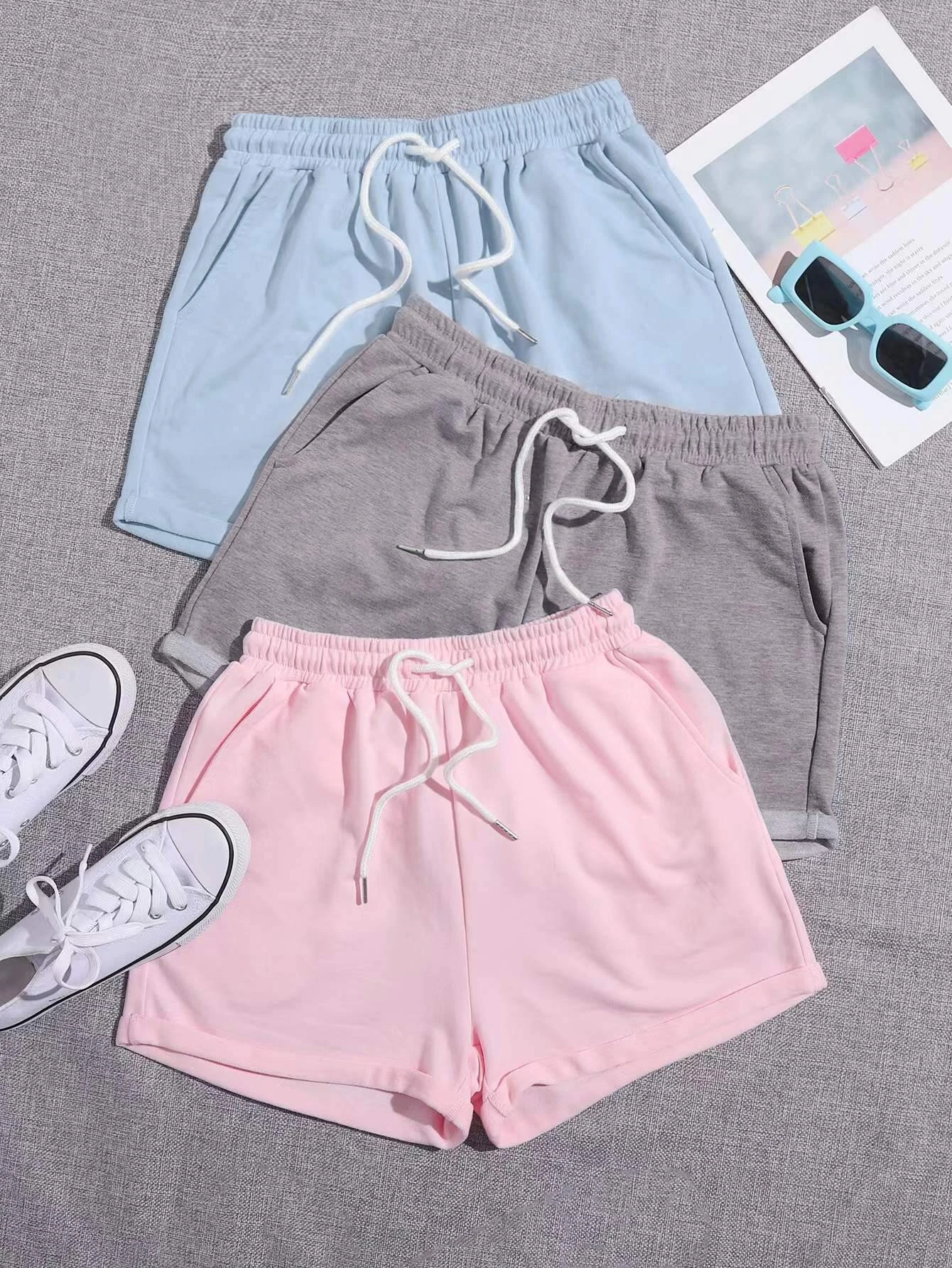 Multi Color Soft Track Shorts
