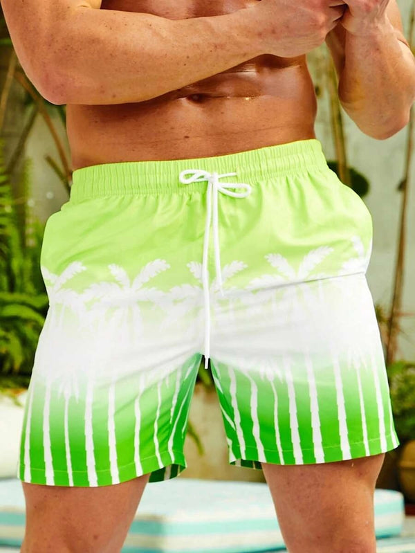 mens coconut trees print shorts