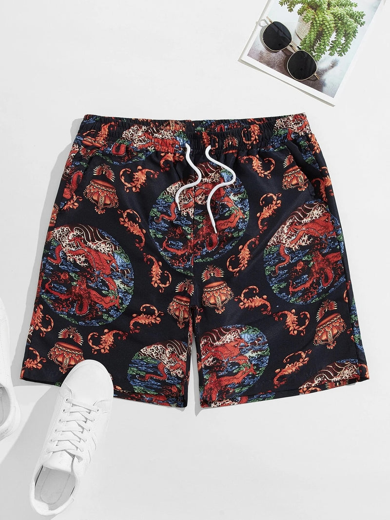 men's all over print shorts