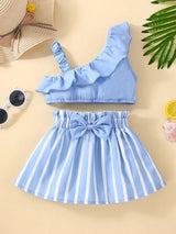 Little Girl One shoulder And Fancy Skirt