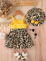 Girls Animal Print Sleeveless Casual Dress