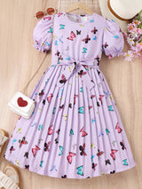 Kids Girl Cotton Sleeveless Knee Length Casual Printed Frock