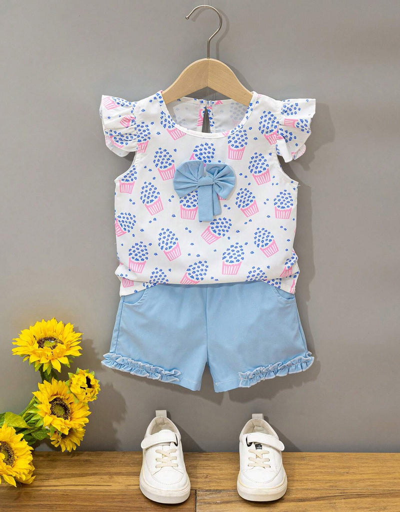 Girls Casual Top with Shorts