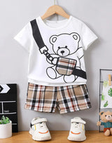 white panda t-shirt and short combo