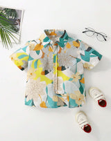 Boy's Leaf Print Color shirt