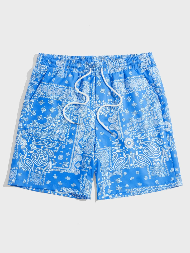 blue lycra blend shorts