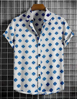 Floral Print White Stylish Shirt for Men's