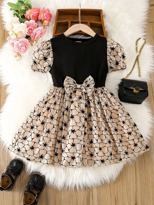 All-Over Print Party Knee-Length Dress