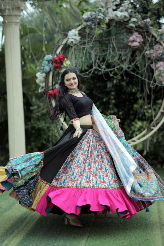 Black With Multi color Lehenga Choli