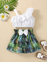 Little Girl One shoulder And Fancy Skirt