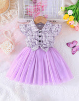 Baby Girl's Mesh Dress Purple Skirt Bow