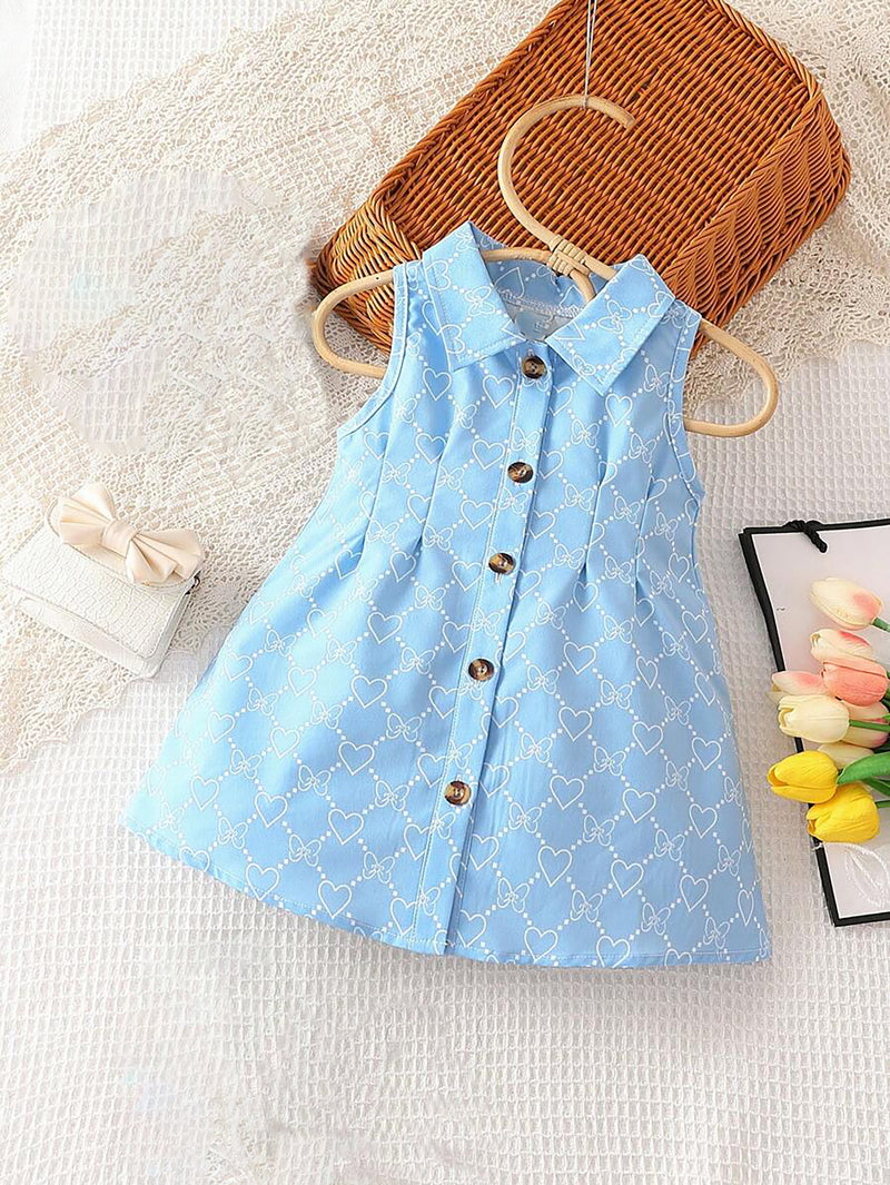 Toddler Girls Textured Belted Shirt Dress