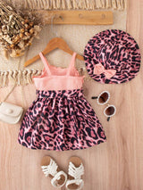 Girls Animal Print Sleeveless Casual Dress