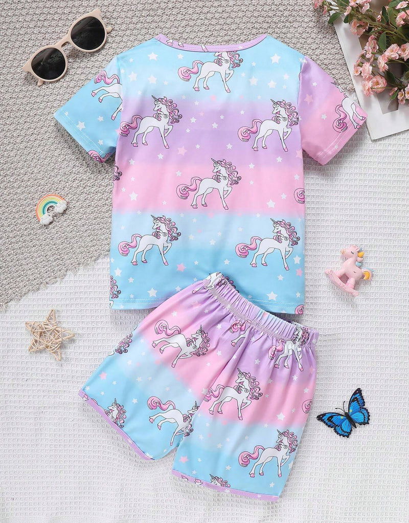 Girl's Unicorn Print Tie Dye set