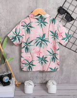 Boy's Tree Print Pink Color Shirt