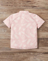 Boy's Tropical Leaf Graphic Print Shirt